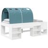 vidaXL Bed met Tunnel met plank 3 st Wit en Lichtblauw Bewerkt hout