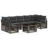vidaXL Tuinbankenset 8 st Grijs en Donkergrijs poly rattan