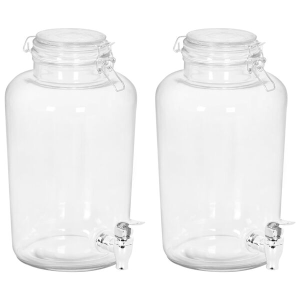 vidaXL Drankdispensers 2 st 4000 ml glas