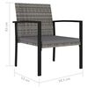 vidaXL Tuinstoelen 4 st poly rattan grijs