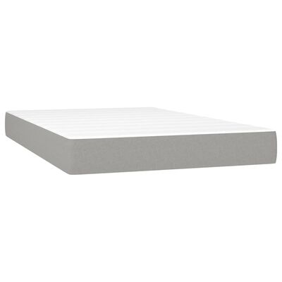 vidaXL Boxspring met matras stof lichtgrijs 120x200 cm