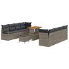 vidaXL Tuinbankenset met kussen 11 pcs Grijs poly rattan
