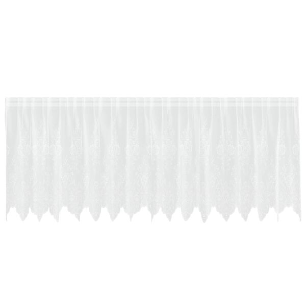 vidaXL Kantgordijn met gordijnen Bloemen Wit 120 x 400 cm Polyester