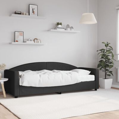 vidaXL Slaapbank met matras 80x200 cm stof zwart