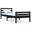 vidaXL Bedframe massief hout zwart 100x200 cm