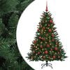 vidaXL Kunstkerstboom met kerstbal 120 cm 150 LED's Warmwit