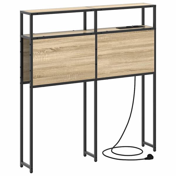 vidaXL Opberghoofdbord met plank Sonoma eiken 80 cm Bewerkt hout
