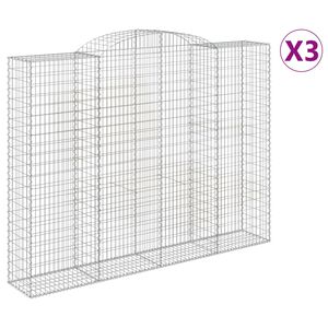 vidaXL Schanskorven 3 st gewelfd 300x50x220/240 cm ijzer
