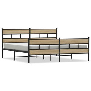 vidaXL Bedframe zonder matras metaal sonoma eikenkleurig 180x200 cm
