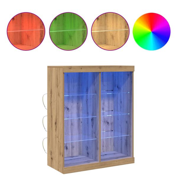 vidaXL LED Sideboard Artisan Eiken 41 x 37 x 100 cm Bewerkt hout