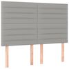 vidaXL Hoofdbord lichtgrijs 144x5x118/128 cm stof