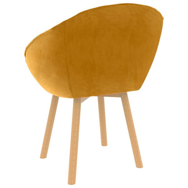 vidaXL Eetkamerstoelen 2 st fluweel geel