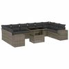 vidaXL 11-delige Loungeset met kussens poly rattan grijs