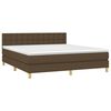 vidaXL Boxspring met matras en LED stof donkerbruin 180x200 cm