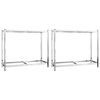 vidaXL Bandenrekken 2-laags 2 st 110x40x110 cm staal zilverkleurig