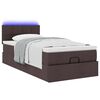 vidaXL Ottoman bed met matras en LED's 90x190cm stof donkerbruin