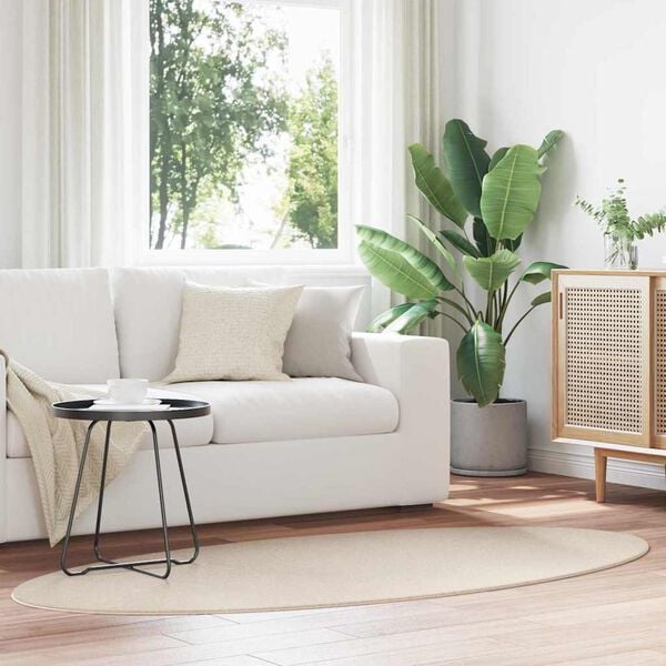 vidaXL Vloerkleden Ovaal HUARTE Beige 120 x 170 cm 100% Polyester