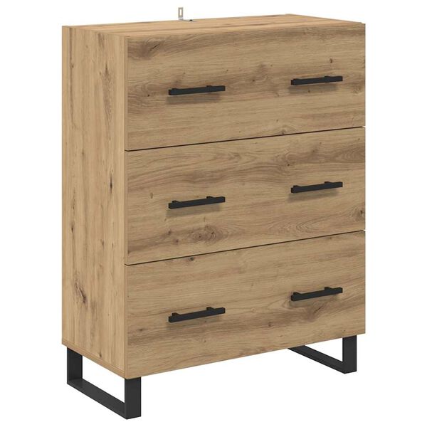 vidaXL Dressoir met lade Artisan Eiken 69,5 x 34 x 90 cm