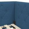 vidaXL Hoekbedframe met matras met hoofdeinde Blauw 90 x 190 cm Stof