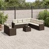 vidaXL 10-delige Loungeset met kussens poly rattan bruin