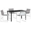 vidaXL Tuin eettafelset 5 st Wit Textilene en staal