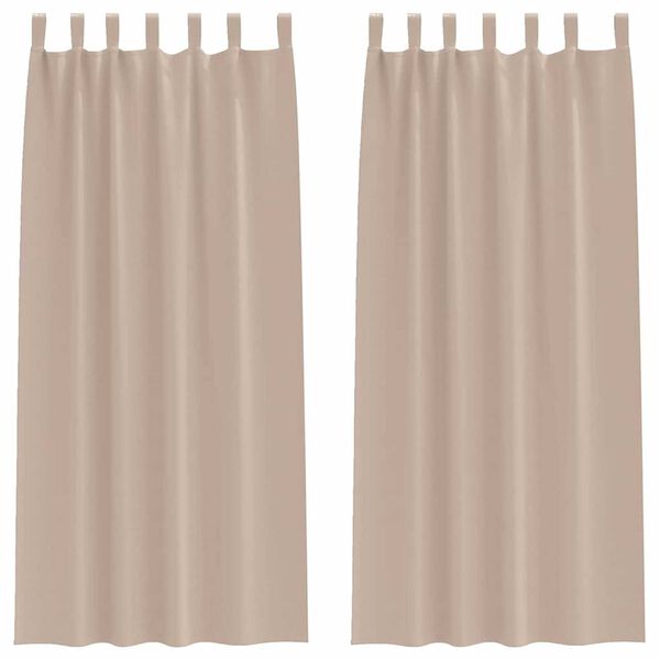 vidaXL Zwart-out Gordijnen met Ringen 2 pcs Taupe 245 x 140 cm