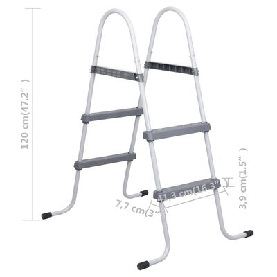 vidaXL Zwembadladder 84 cm staal grijs