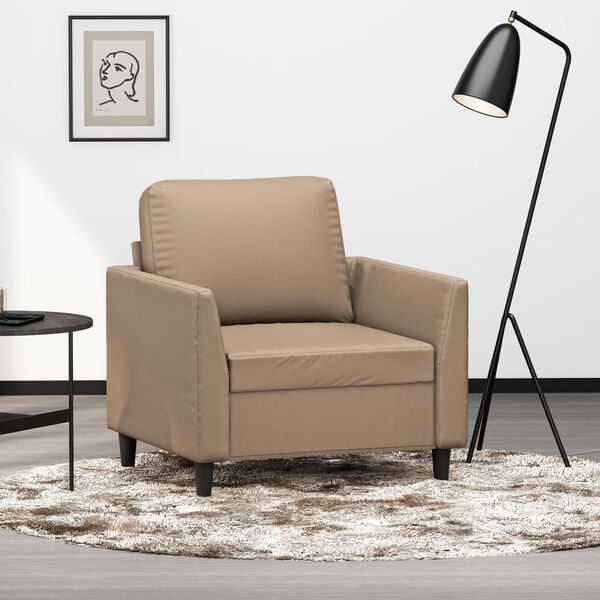 vidaXL Fauteuil 60 cm kunstleer cappuccinokleurig