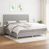 vidaXL Boxspring met matras stof lichtgrijs 200x200 cm