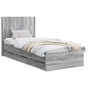 vidaXL Bedframe met opbergruimte en hoofdbord Grijs Sonoma 90 x 200 cm