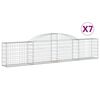 vidaXL Schanskorven 7 st gewelfd 300x30x60/80 cm gegalvaniseerd ijzer