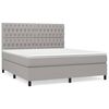 vidaXL Boxspring met matras stof lichtgrijs 180x200 cm