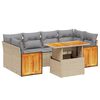 vidaXL 7-delige Loungeset met kussens poly rattan beige