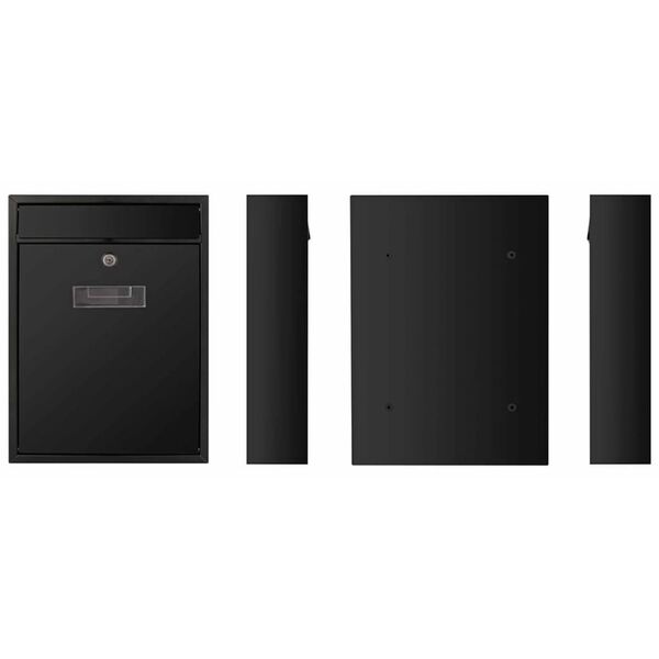 Perel Brievenbus Ibiza zwart BG40002