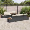 vidaXL Tuin Sofa Set met opslag 9 pcs Zwart Poly riet