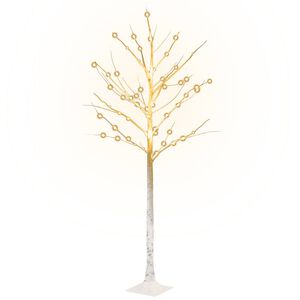 vidaXL Berkenboom LED 72 LED's warmwit 150 cm wit