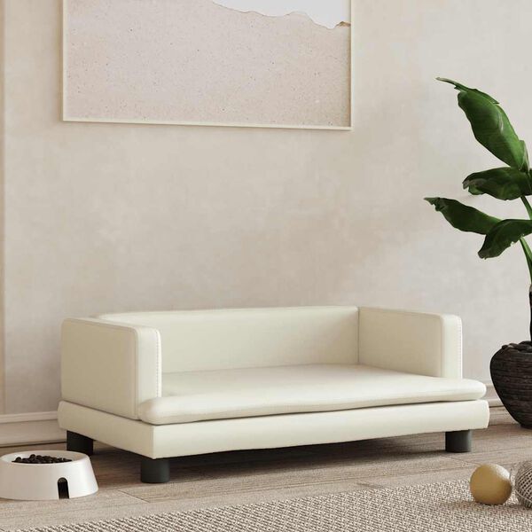 vidaXL Hondenmand 80x45x30 cm kunstleer cr&egrave;mekleurig