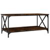 vidaXL Salontafel 100x50x45 cm bewerkt hout en ijzer gerookt eiken