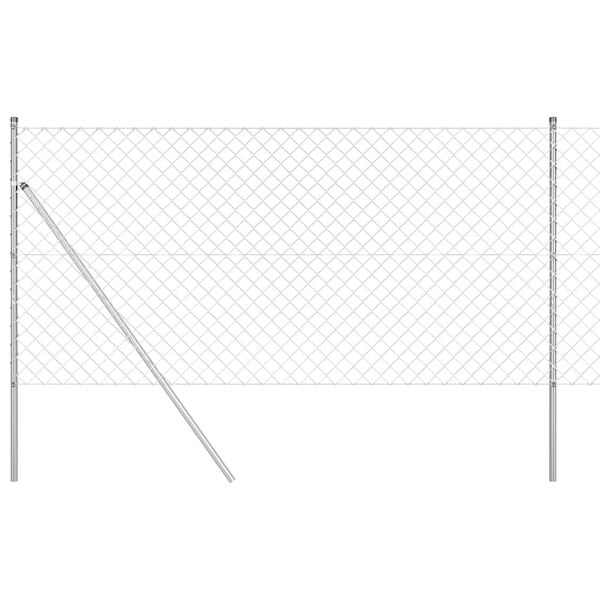 vidaXL Afrasteringspaal Zilver 25 x 1 m (60 x 60 mm gaas) Staal