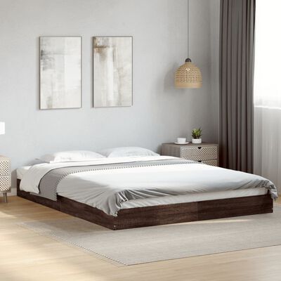 vidaXL Bedframe zonder matras bewerkt hout bruin eikenkleur 150x200 cm