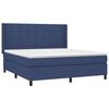 vidaXL Boxspring met matras en LED stof blauw 180x200 cm