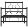vidaXL Bedframe met hoofd- en voeteneinde metaal zwart 75x190 cm