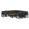 vidaXL Tuinbankenset 12 st Zwart en Donkergrijs poly rattan