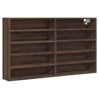 vidaXL Vitrinekast 100x15x58 cm bewerkt hout bruin eikenkleurig