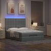 vidaXL Ottoman bed met matras en LED's 140x190cm stof lichtgrijs