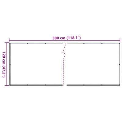 vidaXL Balkonscherm 300x120 cm PVC wit