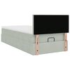 vidaXL Ottoman bed met matras en LED's 90x190cm fluweel lichtgrijs