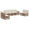 vidaXL Tuinbankenset 8 pcs Beige en Cr&egrave;me Wit poly rattan