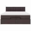 vidaXL Bed met matras 140x190 cm stof donkerbruin