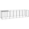 vidaXL Hondenkennel 4,84 m&sup2; staal zilverkleurig